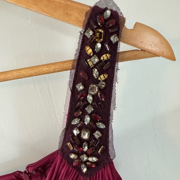 BCBG Maxazria mini one shoulder dress in gorgeous raspberry color - Picture 4 of 5